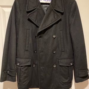 Banana Republic Black Wool Pea Coat.
